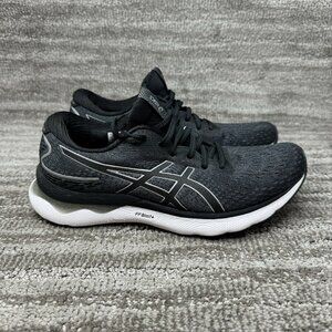Asics Womens Gel Nimbus 24 1012B201 Black Gray Running Shoes Sneakers Size 9